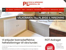 Tablet Screenshot of plbygg.se